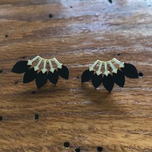 Stella and dot earring with leather tabs